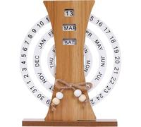 Calendrier en Bois Manuel Rotatif Perpétuel, Ornements De Bureau pour Maison Le Bureau, Décor De Bienvenue