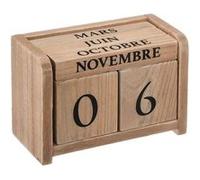 Calendrier en bois Perpétuel ATMOSPHERA Colonial Beige G