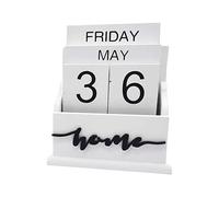 Calendrier en bois perpétuel - Calendrier de bureau rétro multi-usages, blocs de date rustiques | Calendriers décoratifs en bois pour chambre à coucher, organisateur de bureau