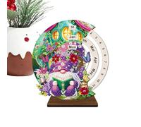 Calendrier en bois pour bureau | Kit de calendrier rotatif manuel avec strass fait à la main - Décorations de table pour bureau, étagère, table