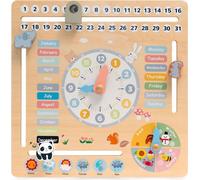 Calendrier en bois pour enfants - apprendre l'heure, les mois et la météo de manière interactive