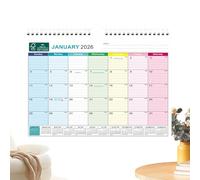 Calendrier familial 2026 - 18 mois - De janvier 2026 à juin 2027 - Calendrier mural avec grande grille - Planificateur annuel horizontal - Calendrier ultra fin avec trous de suspension pour bureau