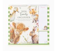 Calendrier familial 2026 à 5 colonnes, organiseur mural, liste de courses et bloc-notes