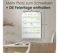 Calendrier familial 2026 - Calendrier familial et mural 2026 pour la maison, le bureau et la famille - Calendrier annuel 2026 - Jusqu'à décembre 2026 inclus - Calendrier pratique pour mur plantes