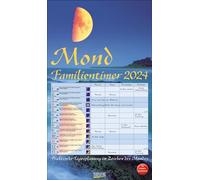 Calendrier familial lunaire 2024-4 colonnes - Planning quotidien pratique avec la force de la lune - Grand calendrier mural astrologique avec des dates de vacances et des phases de la lune - 27 x 48