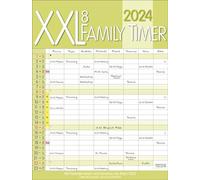 Calendrier Familial XXL 8 2024 : Calendrier Familial de Haute Qualité avec 8 Colonnes Larges, Dates de Vacances, Colonne Supplémentaire, Aperçu jusqu'en Mars 2025 - Korsch Verlag