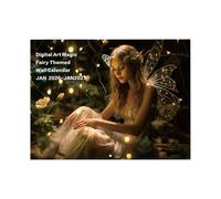 Calendrier féérique 2026 - Décoration de fées enchanteresse pour la maison, planificateur , impression d'illustration mythique, fonction de référence rapide de la date, accessoire d'intérieur