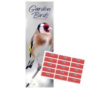 Calendrier fin 2025 avec motifs oiseaux du jardin | Calendrier fin | 12 mois | avec autocollants de rangement