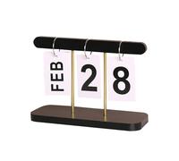 Calendrier Flip En Bois, Calendrier Perpetuel, Calendrier Perpétuel En Bois Vintage, Bois, Ornements, Maison, Bureau, Cadeaux De Pendaison De Crémaillère, Journée Des Enseignants (Noir)