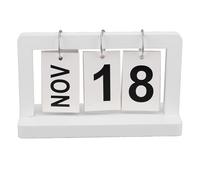 calendrier flip vintage, calendrier de bureau perpétuel | Tourner la page, affichage de la date du mois, ornement de calendrier de bureau en bois réutilisable pour la maison