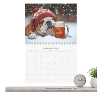 Calendrier Français De Bulldog 2026, Funny Bulldog Beer Wall Calendar, Jan - Dec Planiner 2026, 12 Mois Calendrier Pour Chiens, Planificateur De Famille, Pour Bureaux, Étude, Salon