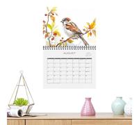 Calendrier Garden Birds - Tracker de date inspiré de la nature, calendrier de la faune | Organisateur mural du lundi, oiseaux 12 mois 2025 Calendrier mensuel pour chambre à coucher, salle d'étude,