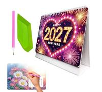 Calendrier Gem Art 2027 | Planificateur Créatif Mensuel Fait Main | Calendrier De Bureau En Gemmes | Pour Fêtes Soirées Bureau Maison Chambre École Dortoir Appartement Vacances Voyage