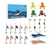 Calendrier générique de l'Avent 2025 pour appâts : appât en boîte de taille standard avec équipement De, compte à rebours de calendrier avec cadeaux | Kit de vacances pour hommes