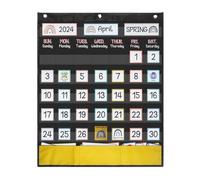 Calendrier graphique avec 89 leçons de cartes, calendrier, 20,07 x 23,62 cm, sac mural, pour l'apprentissage du calendrier, noir