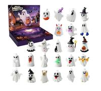 Calendrier Halloween Compte à Rebours | 24 Figurines Fantômes pour Bas de Noël | Décompte Halloween Décoration | pour Adultes Étudiants Classe Prix Faveurs de Fête Décoration Maison