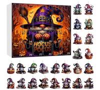 Calendrier Halloween Gnome - Compte à Rebours pour Halloween en Gnomes Plats | Figurines avec 24 Jours Décoration de Bureau Fête Cadeau Adolescents Famille
