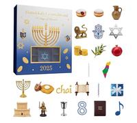 Calendrier Hanoucca 2025 | Pendentif de décoration en acrylique plat 2D pour la maison - Décoration de 24 jours - Calendrier compte à rebours - pour hommes, femmes, filles, jeunes, adolescents, épouse
