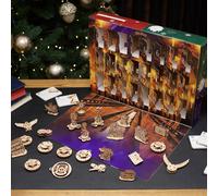 Ugears Calendrier de L'avent 2023 Harry Potter - Puzzle 3D Bois Calendrier de L'avent Fidget avec 24 Jours de Maquette en Bois a Construire Advent Calendar avec des Décorations d'arbre de Noël