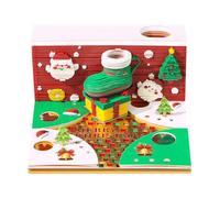 Calendrier hebdomadaire 3D - Ornements de Noël - Modèle 3D déchiré à la main - Carnet de notes en papier sculpté - Calendrier de bureau - Notes de bureau - Calendrier panoramique - Cadeau 2026