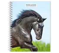 Calendrier hebdomadaire de fiançailles à spirale 2026 de 15,2 x 19,5 cm - Avec reliure à spirale - Image en couleur chaque semaine - BrownTrout - Animaux équestres