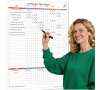 Calendrier hebdomadaire de remise en forme effaçable à sec, 61 x 91,4 cm | Poster tableau blanc avec suivi de l'exercice hebdomadaire et cardio, salle de gym à domicile