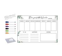 Calendrier hebdomadaire effaçable en acrylique transparent avec message mural pour planification quotidienne 30 x 20 cm