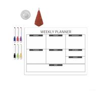 Calendrier hebdomadaire magnétique avec marqueurs effaçables pour une planification efficace de la maison ou du bureau (D)