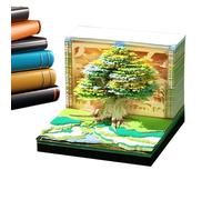 Calendrier horaire 3D 2026-3D Calendrier Papier Art Mémo Bloc-notes - Cahier de chronométrage en forme de cabane pour planificateur Habit Tracker Marque-page