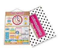 CALENDRIER HORLOGE Semainier Magnétique pour enfant, Jeu éducatif Date, Temps et Heure pour Mur ou Frigo, 43x32cm Boîte Cadeau d’Anniversaire d’enfant en Garderie ou école Maternelle (Allemand)