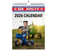 Calendrier humoristique 2026, idées cadeaux secrètes de Père Noël pour hommes, calendrier mural original et décalé pour Noël et anniversaire Kim Jong Un, cadeau de bureau bizarre