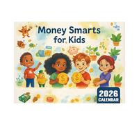 Calendrier Interactif d Apprentissage 2026 - Calendrier Planificateur Mensuel d Éducation Financière pour une Année de 12 Mois - Accessoire d Apprentissage STEM Éducatif pour Filles et