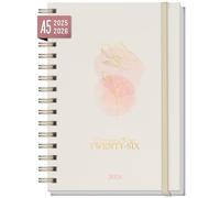 Calendrier international 2025/2026 A5 "Soft Flower" weekly planner for 18 months (Jul 25 - Dec 26) in languages : EN/FR/IT/ES - sustainable & climate friendly