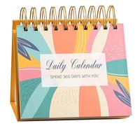 Calendrier journalier anglais 2025 - Calendrier de bureau avec citations motivantes | Affirmations quotidiennes, pensées positives, planification de jour et de nuit amusante | Table esthétique
