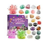 Calendrier - Kit De Culture De Cristaux Minéraux Pour L'Avent | Kits Scientifiques Pierres Précieuses pour l'Avent Jouets Éducatifs Collection de Minéraux