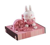 Calendrier lapin 3D, calendrier 3D 2025, calendrier de bureau 3D, bloc-notes 3D, calendrier 2025, peut être placé dans les bureaux, les bureaux et les écoles pour mieux nous rappeler des événements