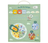 Lilliputiens Calendrier Au fil du temps – Panneau d'apprentissage Tissu & Carton Vert 46 cm