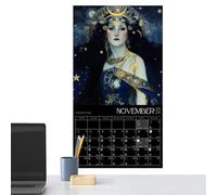 Calendrier lunaire 2024,2024 - Calendrier mural - Déesse astrologique - Tracker de la pleine lune - Décorations astrologiques suspendues - Calendrier lunaire 2024 pour salon, chambre à coucher, bureau