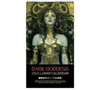 Calendrier Lunaire 2024 - Avec Un Thème De Chambre Païenne Gothique Bohème, Calendrier Lunaire De La Phase De Lune De La Déesse | Phases De Décorations D'astrologie Suspendues Sûres Et Décoratives