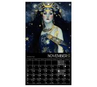 Calendrier lunaire 2024, calendrier lunaire 2024 | Déesse astrologie Art mural 2024 Calendrier phase de la lune - Décorations astrologiques suspendues 2024 Calendrier lunaire pour salon, chambre à