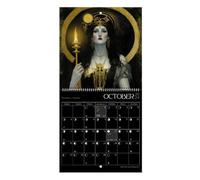 Calendrier lunaire 2024 - Calendrier mural lunaire 2024, calendrier astrologique 2024, art mural déesse, suivi de la pleine lune, calendrier déesse, phases de la lune, art mural