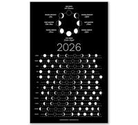 Calendrier lunaire 2026 à suspendre - Phase de la lune sombre (expédié à plat) - Cadeau unique - Suivi de la lune, décoration et art, astrologie - Calendrier céleste pour la maison et le bureau
