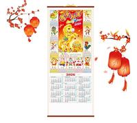 Calendrier Lunaire Chinois 2026 - Année Du Cheval, Calendrier Mural Traditionnel Chinois À Suspendre, Chinoiss Familial Décoration Intérieure Pour Journalier Planificateur Home Office