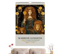 Calendrier lunaire déesse guerrière 2025 - Calendrier lunaire 2025 - Cadeau décoratif - Calendrier des phases de la lune - Calendrier gothique 2025 - Pour décoration murale