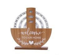 Calendrier lune en bois avec roues rotatives pour la maison, le bureau ou l'espace de vie et organisation quotidienne pratique (C)