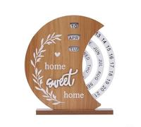 Calendrier lune en bois avec roues rotatives pour la maison, le bureau ou l'espace de vie et organisation quotidienne pratique (A)