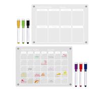 Calendrier Magnétique 29,7x21cm Acrylique Effaçable À Sec | Tableau Mural Transparent Planificateur Mensuel Hebdomadaire | Notes Magnetiques DIY Pour Frigo Maison Bureau Organisation