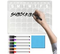 Calendrier Magnétique Acrylique pour Frigo, Planche Effaçable À Sec Pour Organisation Mensuelle, Tableau Organisation avec 6 Marqueurs pour Liste de Courses Maison Bureau École