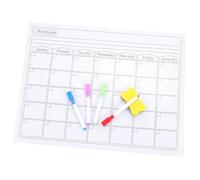 Calendrier Magnétique Blanc en PVC pour Réfrigérateur, Planificateur | Réutilisable, Écrit les Plans Hebdomadaires, Format Portable, pour Tableaux, Ordinateurs, Enseignants et Étudiants