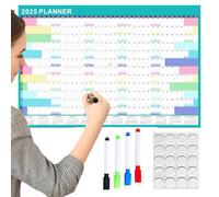 Calendrier magnétique effaçable à sec - Planificateur mural mensuel, disposition vive, organiseur 2025, tableau blanc inscriptible avec marqueurs, grande , convient pour la maison, le bureau